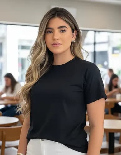 Camiseta baby look básica de algodão